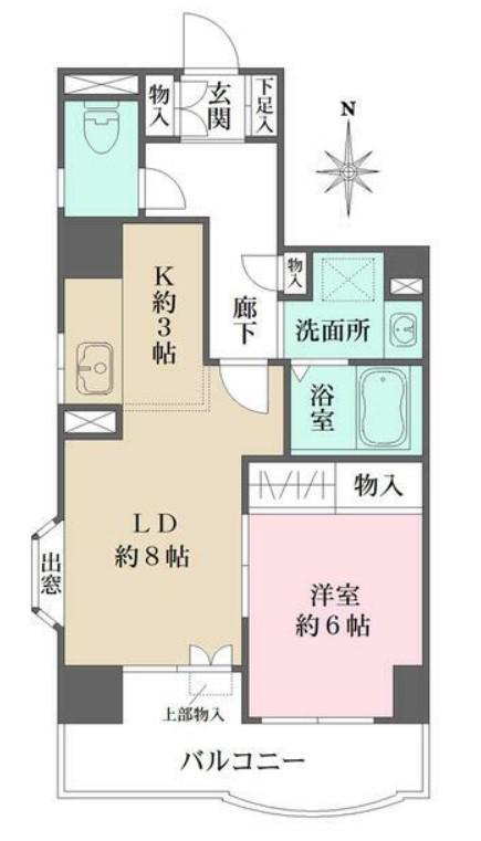 メゾンル・ファール(1LDK/6階)の間取り写真