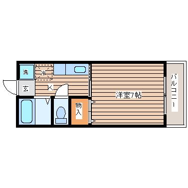 サンレモハイツ上杉A棟(1K/3階)の間取り写真