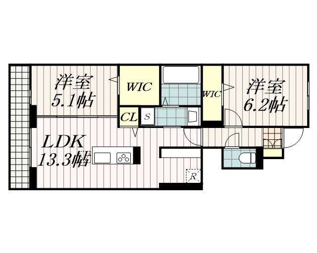 YAMAJU2(2LDK/1階)の間取り写真