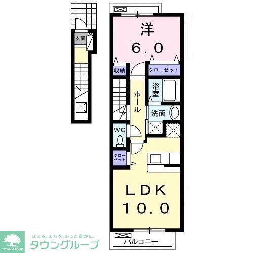 ラブリー永遠(1LDK/2階)の間取り写真