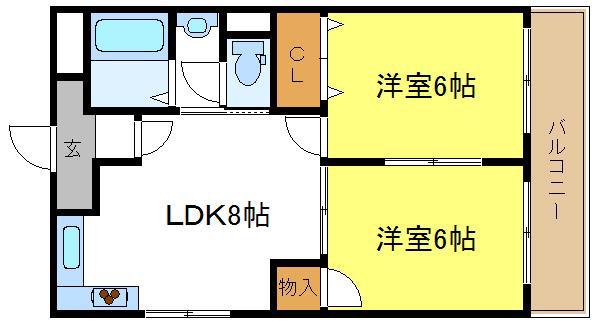 ボワ・ドゥ・ヴァンセンヌ(2LDK/3階)の間取り写真