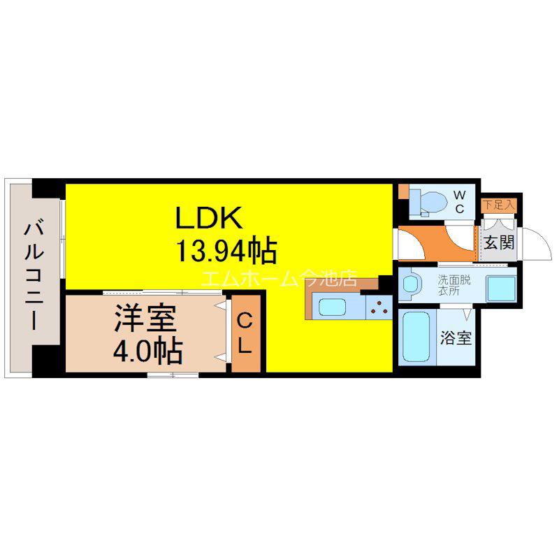 PRIMAL千種LUNO(1LDK/7階)の間取り写真