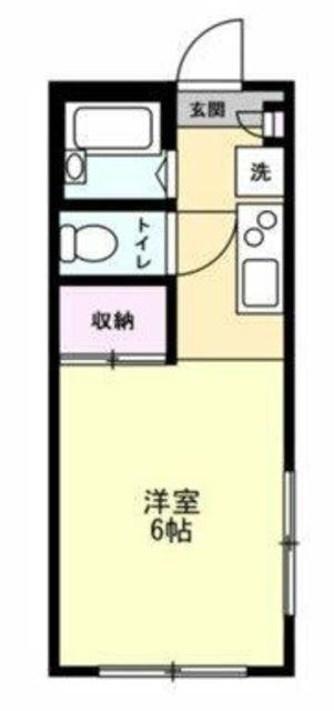 ヒルズ鶴間(1K/1階)の間取り写真