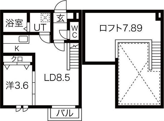 AMPIO 中村公園(1LDK/1階)の間取り写真