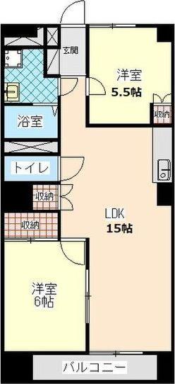 パークビュースーデン(2LDK/2階)の間取り写真