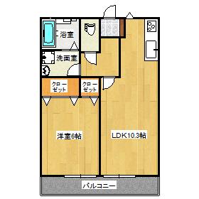 陽だまりハイツ(1LDK/1階)の間取り写真