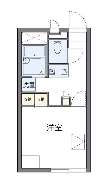 ルースト(1K/2階)の間取り写真
