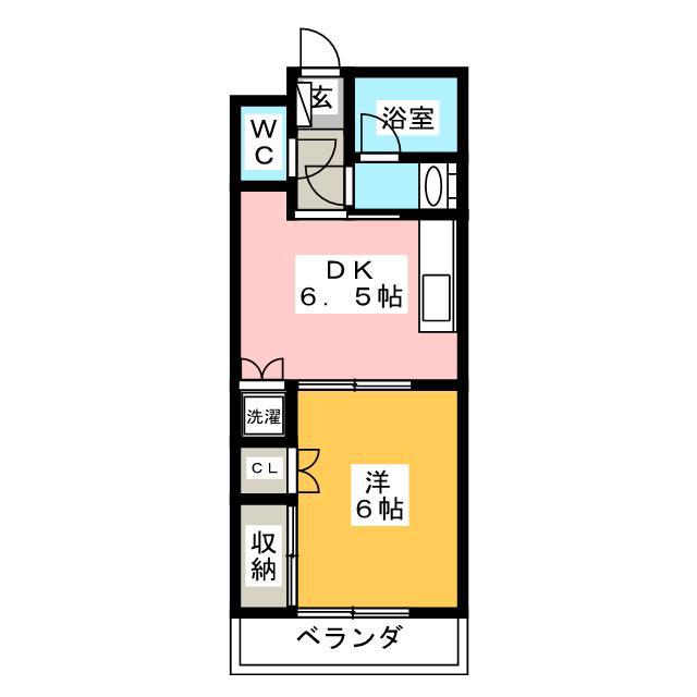 ピアハイツ(1DK/1階)の間取り写真
