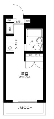 エクセレントハイム下高井戸(1K/2階)の間取り写真