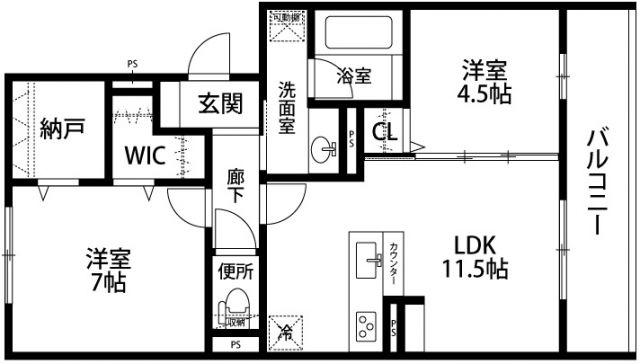 ティグリス(2LDK/2階)の間取り写真