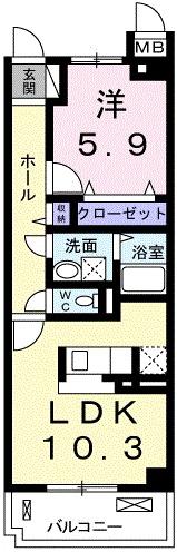 グランツ大町(1LDK/2階)の間取り写真