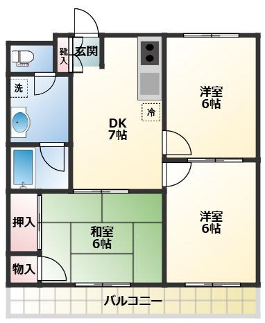 メゾンアンパー(3DK/3階)の間取り写真