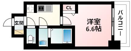 プレサンス西中島南方セレスト(1K/9階)の間取り写真