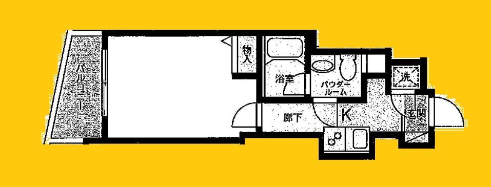 レジェンド横浜(1K/7階)の間取り写真