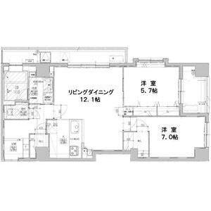 プライマル福岡平尾(2LDK/2階)の間取り写真