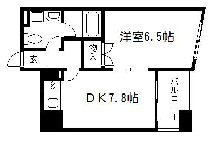 ルミエール北大路(1DK/3階)の間取り写真
