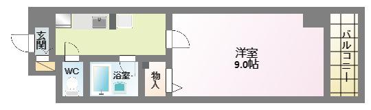 エトワール25(1K/4階)の間取り写真