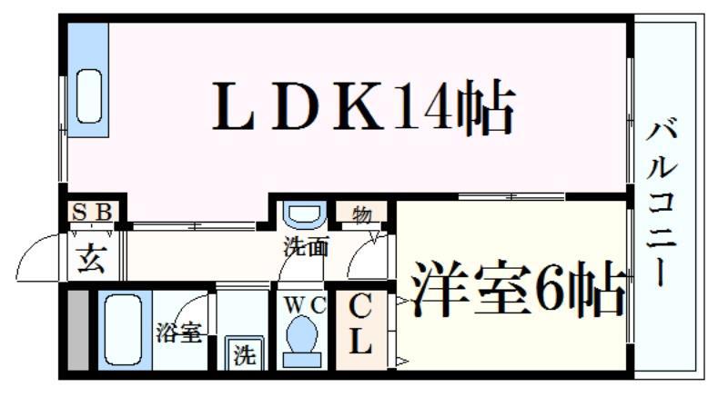 コーポ益三(1LDK/1階)の間取り写真