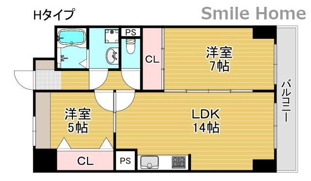 パークモダン住之江公園(2LDK/9階)の間取り写真