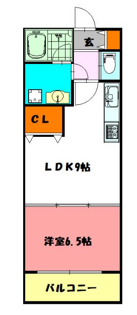 コーポ北山(1LDK/1階)の間取り写真