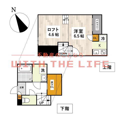 ADC津福セレーノ(1K/1階)の間取り写真