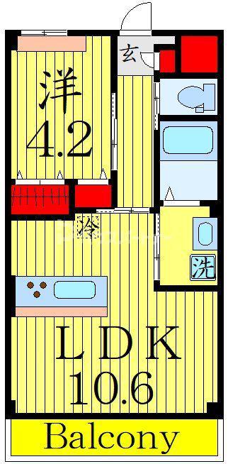 CHEZ MON CHANT(1LDK/2階)の間取り写真
