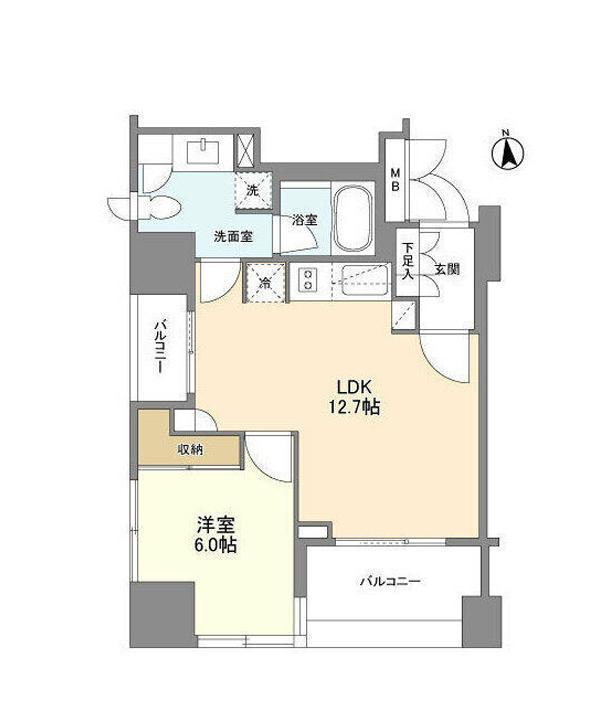 ラサンテ麻布十番(1LDK/2階)の間取り写真