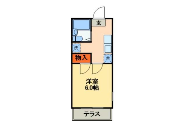 ココ・パームス・アライ(1K/2階)の間取り写真