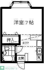 豊田本コーポ(ワンルーム/2階)の間取り写真