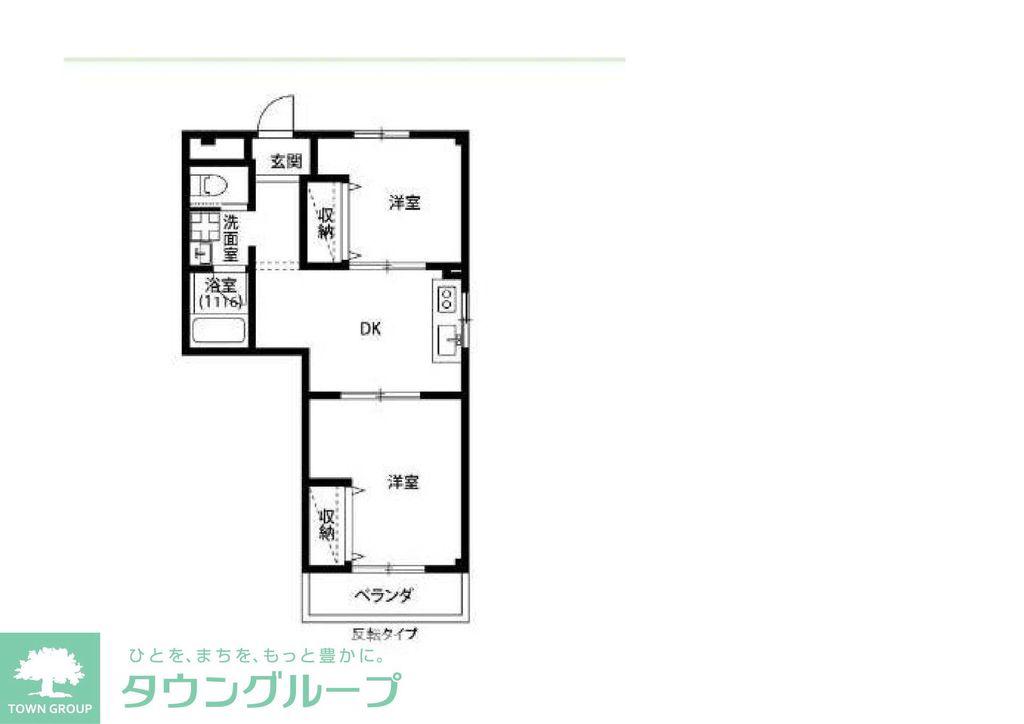 グランド東大宮(2DK/1階)の間取り写真