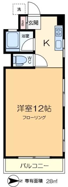 エイリハイツ(1K/2階)の間取り写真