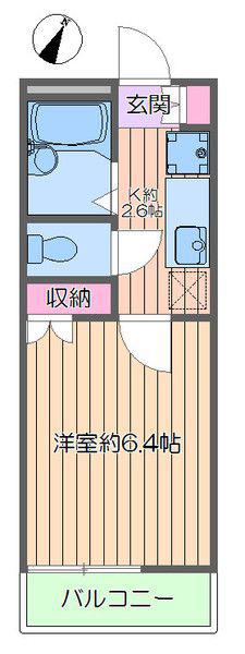 ラフィーネ北葛西(1K/2階)の間取り写真