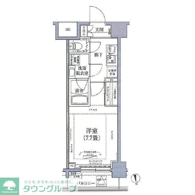 アイルグランデ北綾瀬(1K/7階)の間取り写真
