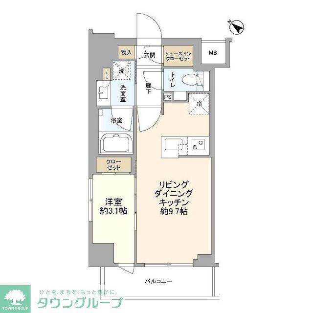 ウエリス南行徳駅前(1LDK/4階)の間取り写真