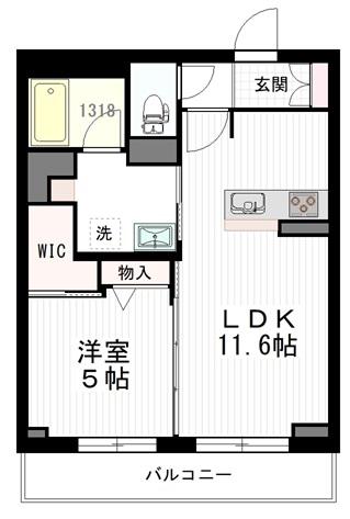 セントフルリール(1LDK/1階)の間取り写真