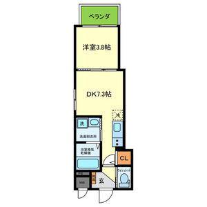 YUMAISON ウエスト(1DK/2階)の間取り写真