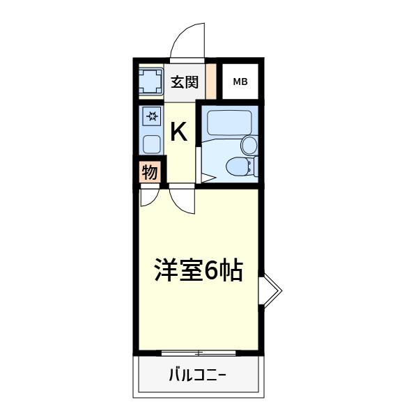 土室マンション(1K/3階)の間取り写真