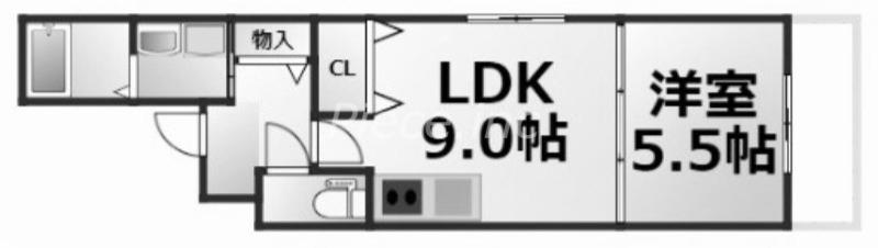 フジパレス寺田町Ⅱ番館(1LDK/3階)の間取り写真