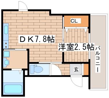 御船D-ROOM(1DK/1階)の間取り写真