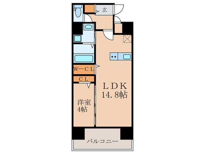 LEGEND KUROSAKI(1LDK/2階)の間取り写真