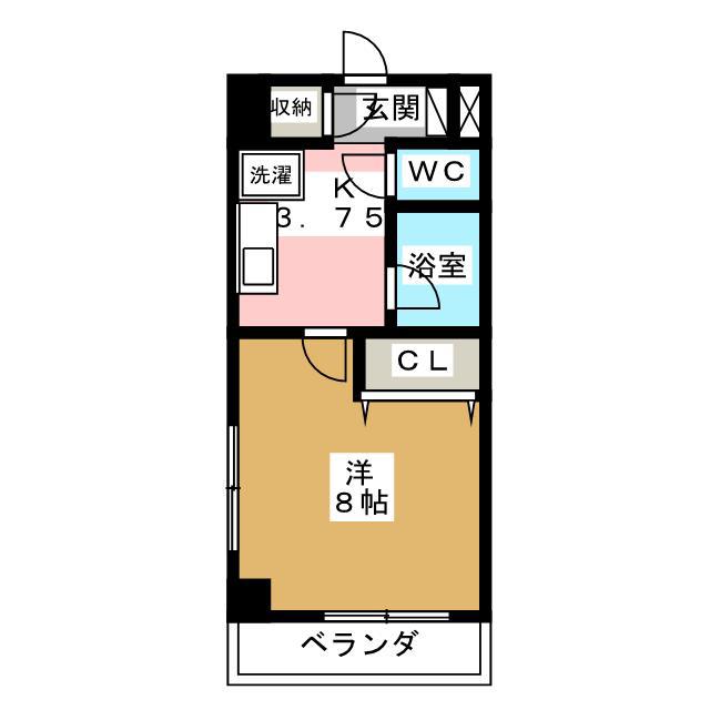 プラシード早稲田(1K/8階)の間取り写真