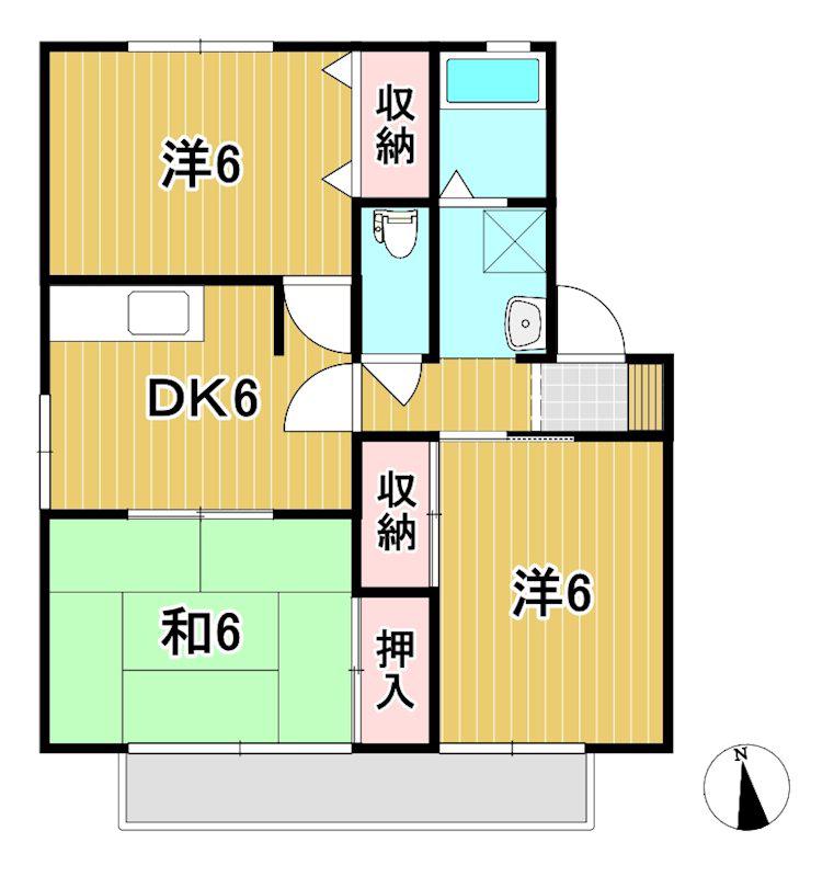 クランメール大みかIII(3DK/1階)の間取り写真
