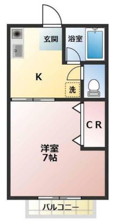 ザイライハウス(1K/2階)の間取り写真