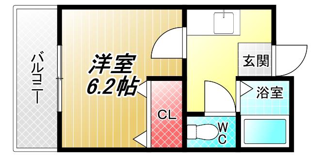 メロディー双葉(1K/3階)の間取り写真