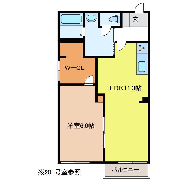 サンハイム ヒロセ(1LDK/2階)の間取り写真