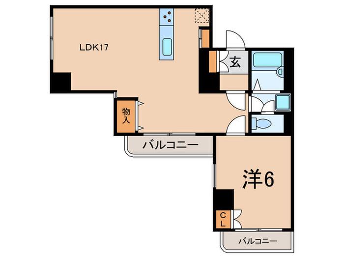 日経エスプラナード(1LDK/8階)の間取り写真