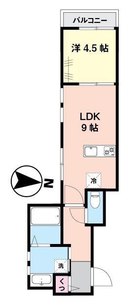 ティアレ(1LDK/3階)の間取り写真