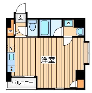 オーモリ(ワンルーム/3階)の間取り写真