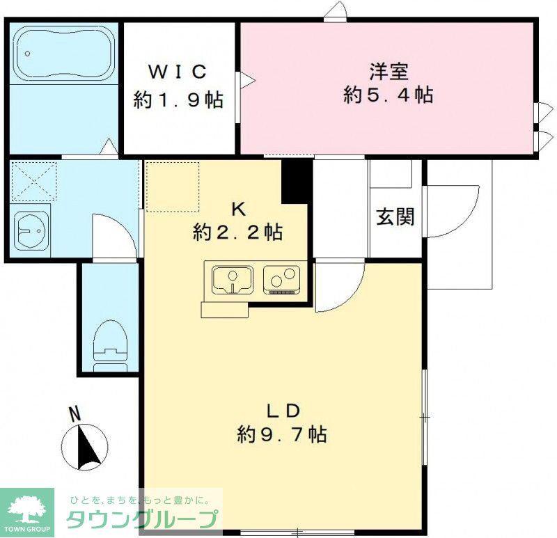 トワボヌール (1LDK/1階)の間取り写真