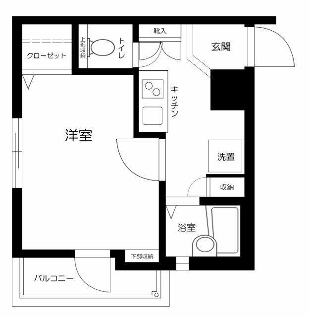 プレール・ドゥーク新中野(1K/1階)の間取り写真